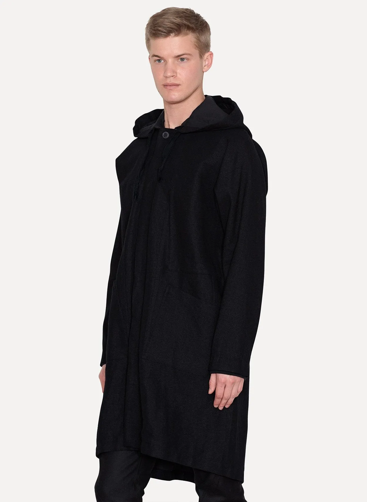 Raven Wool Washi Hooded Parka