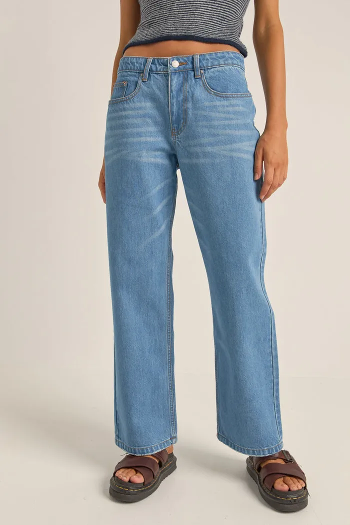 Rhythm Washed Out Denim Pant - BLUE