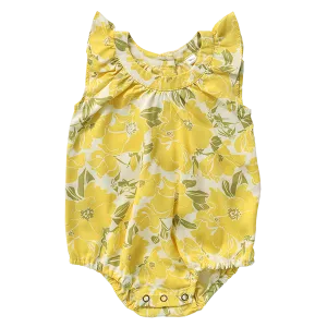 Rose Yellow Rayon Romper, 3 sizes