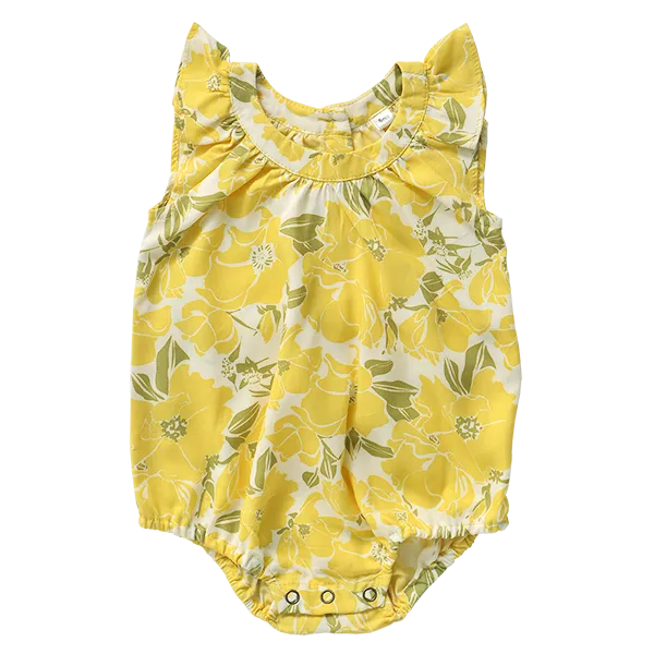 Rose Yellow Rayon Romper, 3 sizes