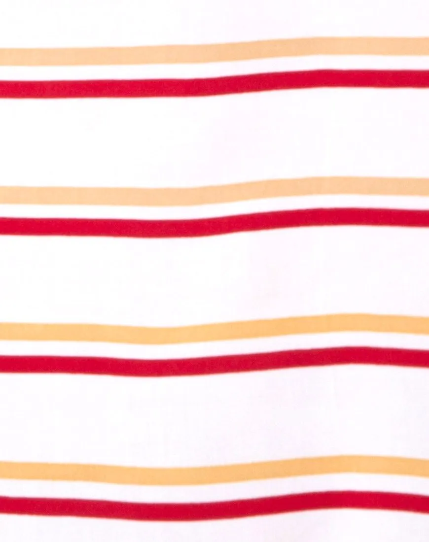 Sagra Slip Dress in 70's Ivory Horizontal Stripe