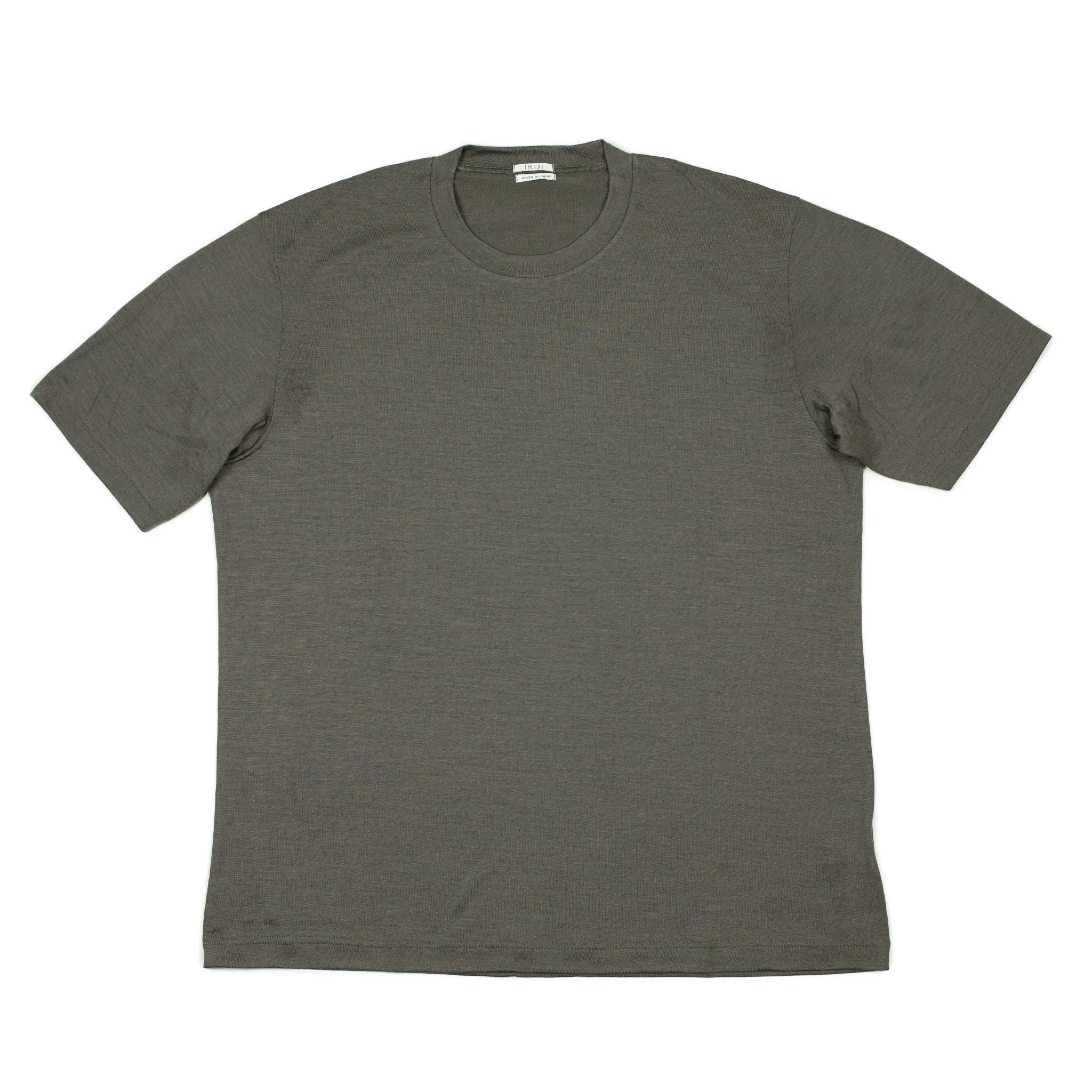 Short-sleeve t-shirt in warm grey washable wool jersey