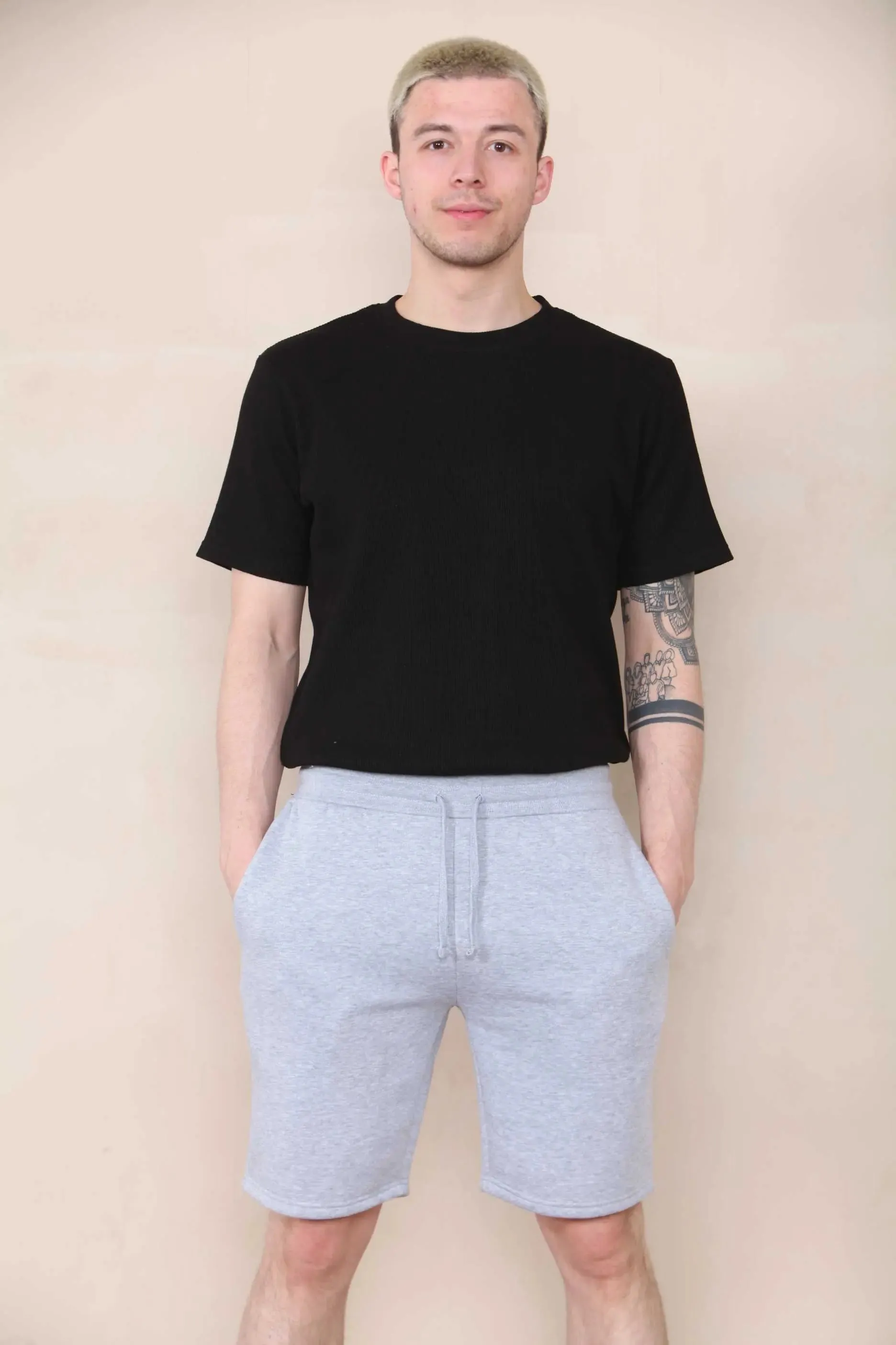 Slim Mid Length Jersey Short - Grey Marl