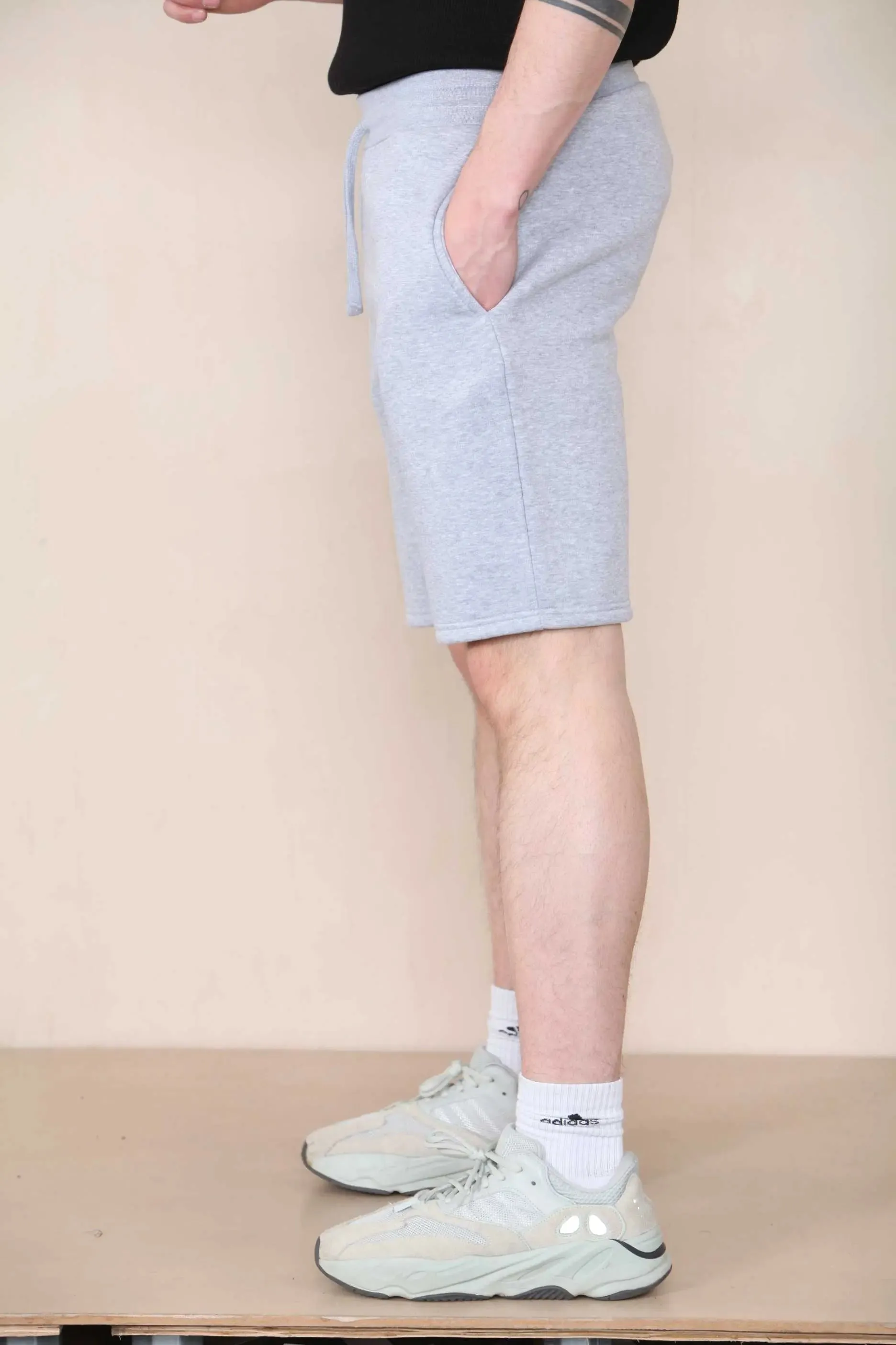 Slim Mid Length Jersey Short - Grey Marl