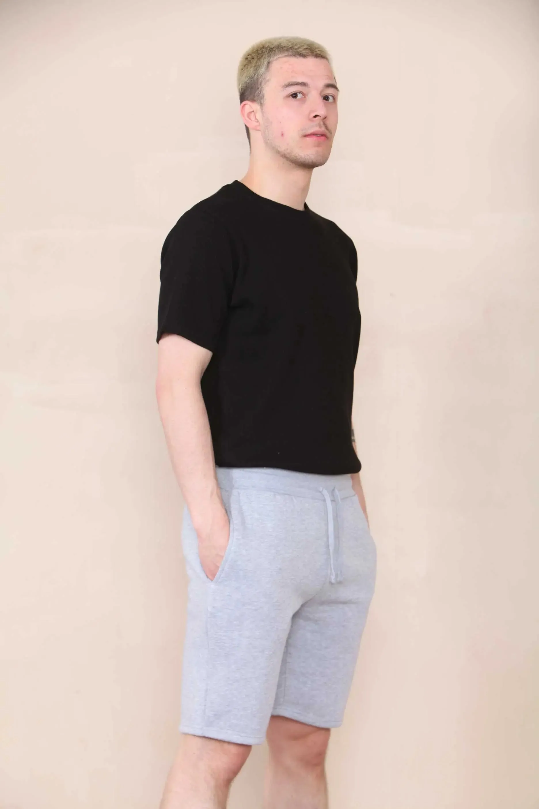 Slim Mid Length Jersey Short - Grey Marl