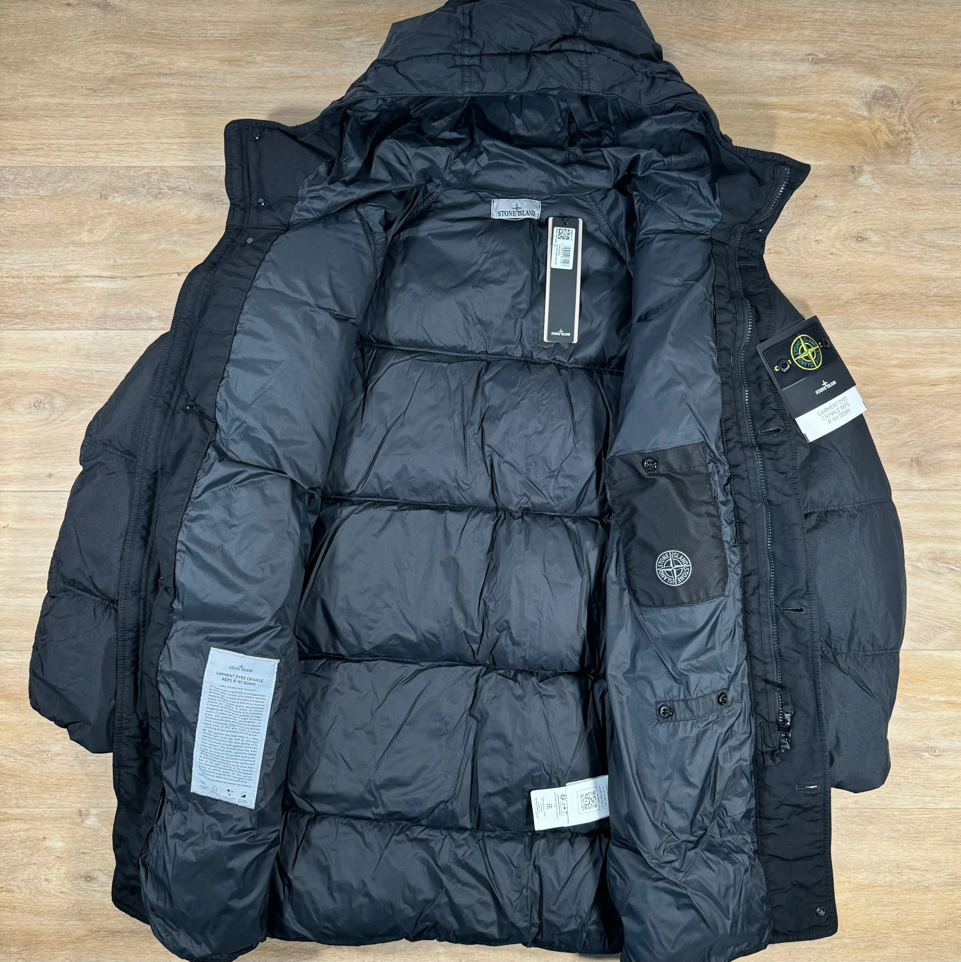 Stone Island Crinkle Reps R-NY Down Parka in Black