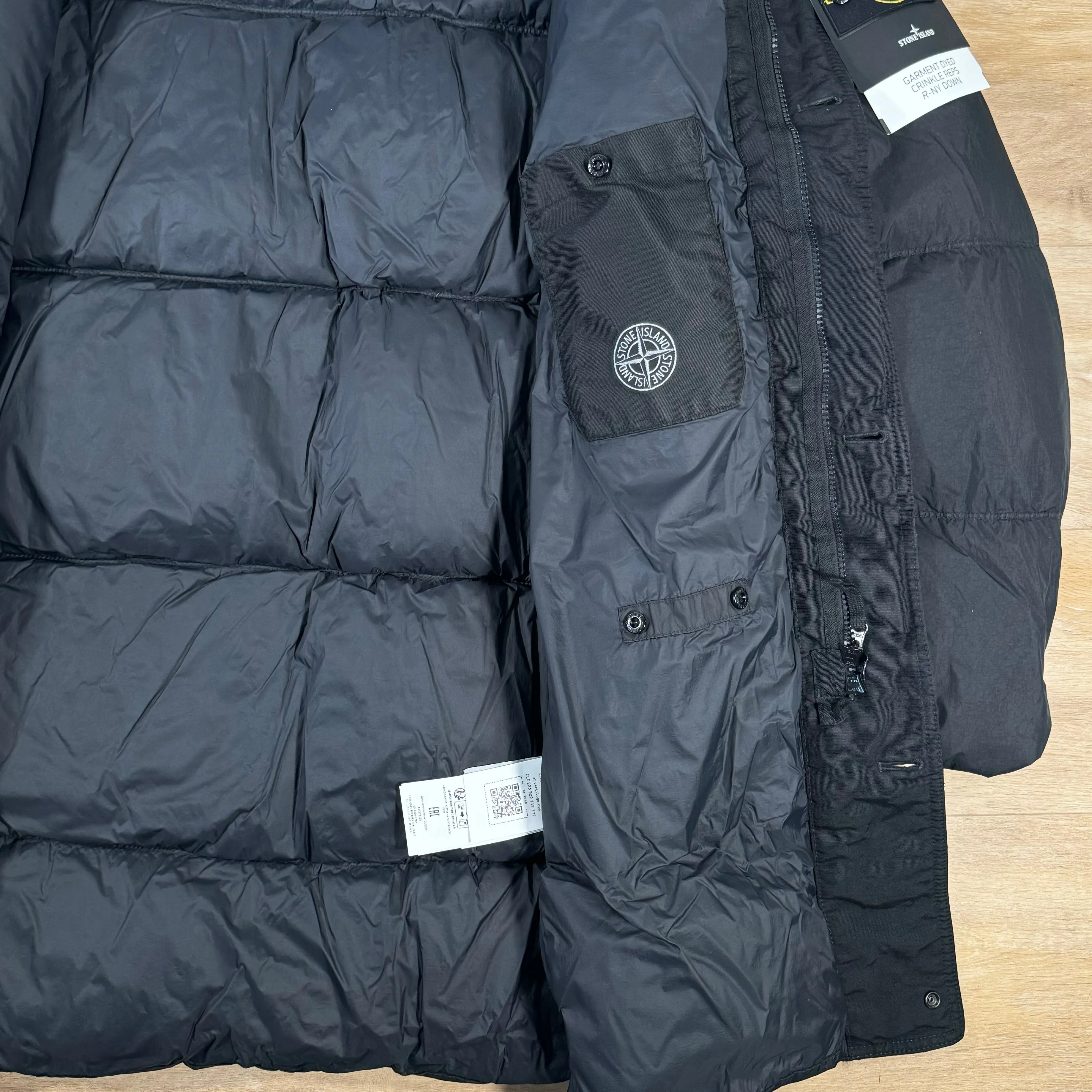 Stone Island Crinkle Reps R-NY Down Parka in Black