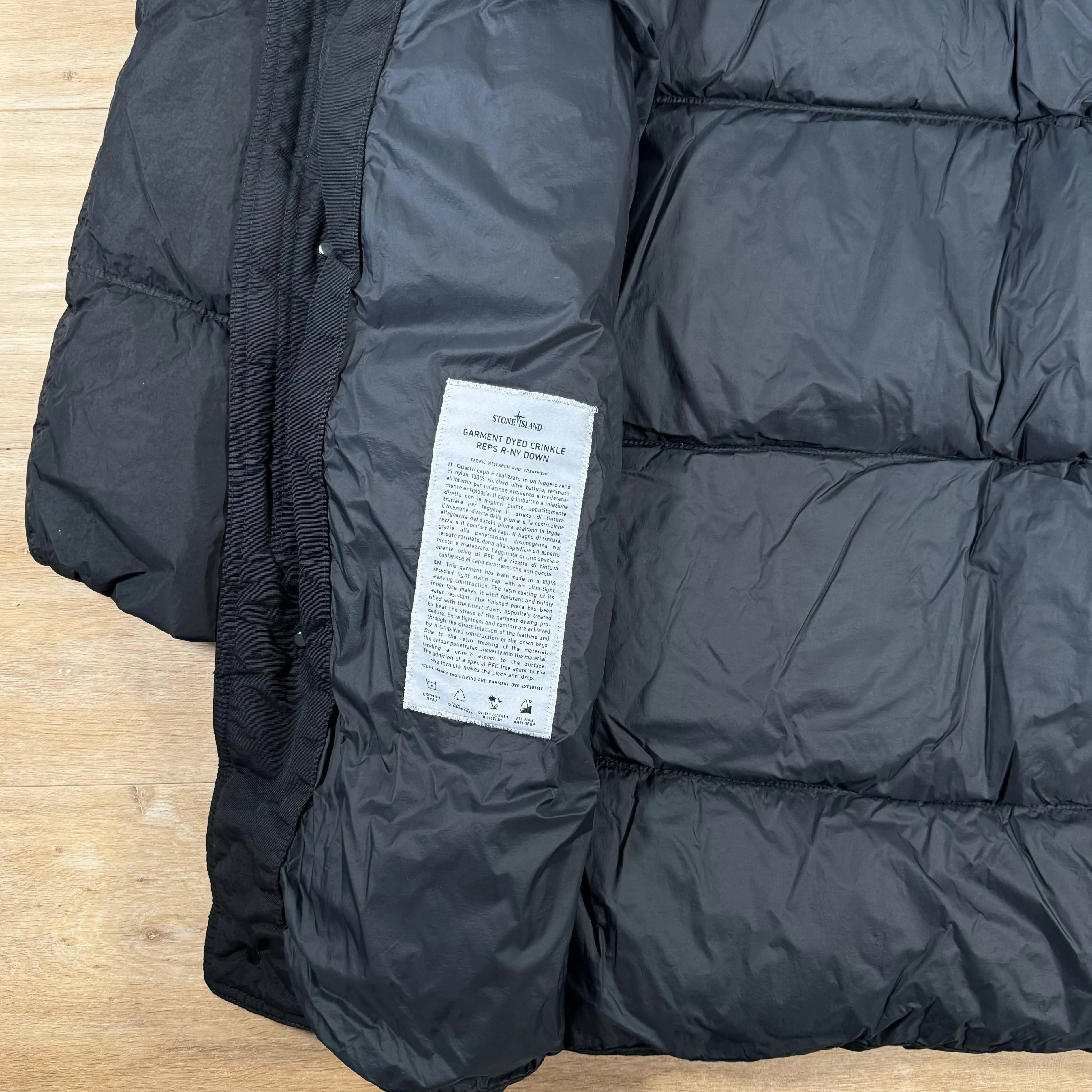 Stone Island Crinkle Reps R-NY Down Parka in Black