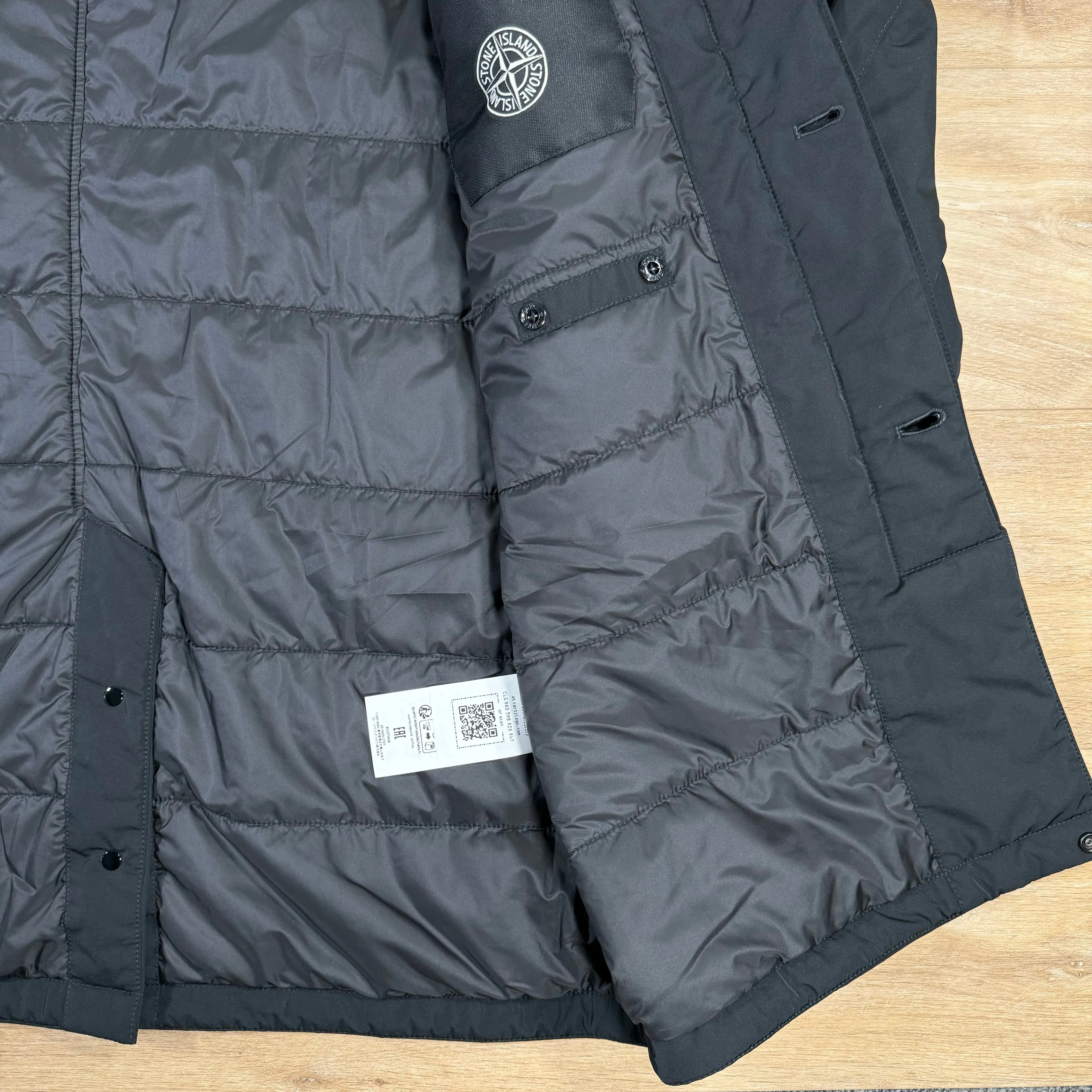 Stone Island Micro Twill Parka Jacket in Black