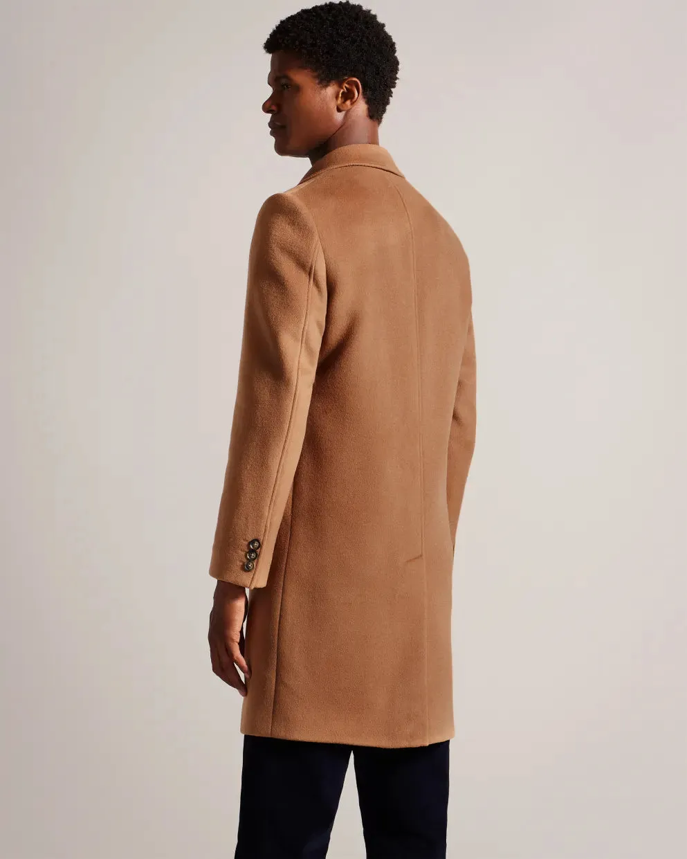 Ted Baker Wilding Wool Blend Overcoat | Tan