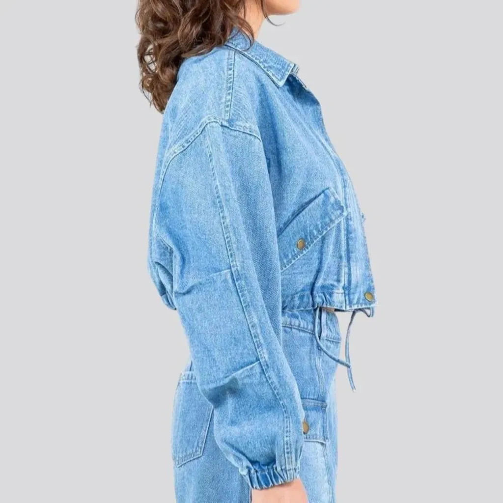 Trendy oversized women's denim jacket