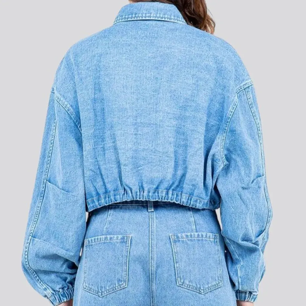 Trendy oversized women's denim jacket