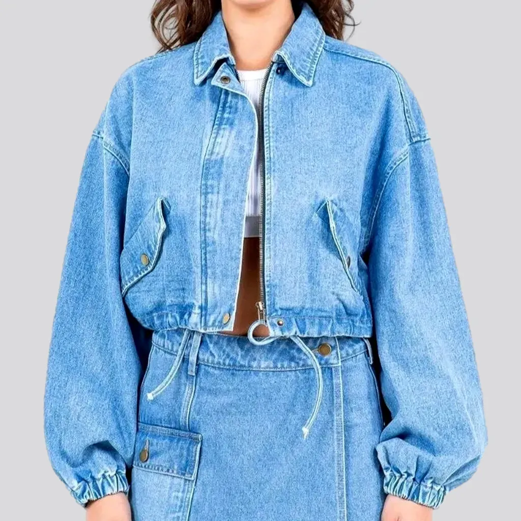 Trendy oversized women's denim jacket