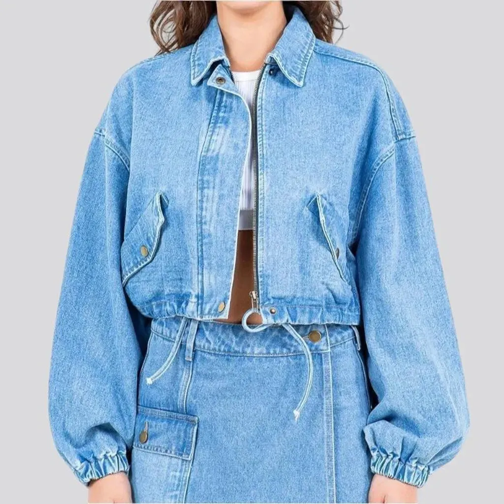 Trendy oversized women's denim jacket