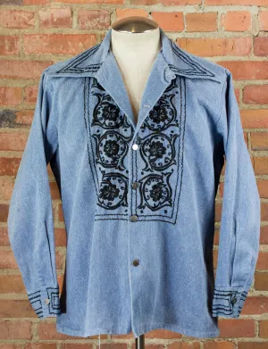 Vintage 70s Ethnic Embroidered Denim Jacket Unisex Large