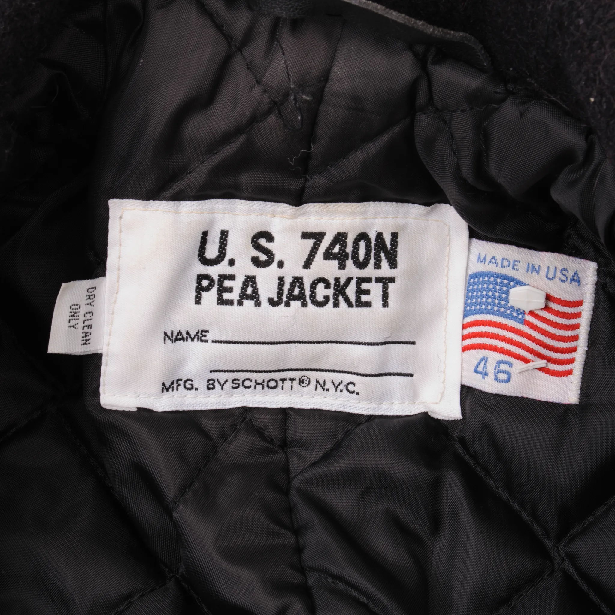 VINTAGE USN US NAVY SCHOTT 740N PEACOAT SIZE 46