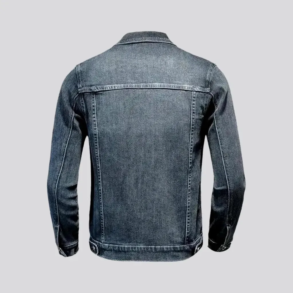 Vintage washed out jean jacket for men