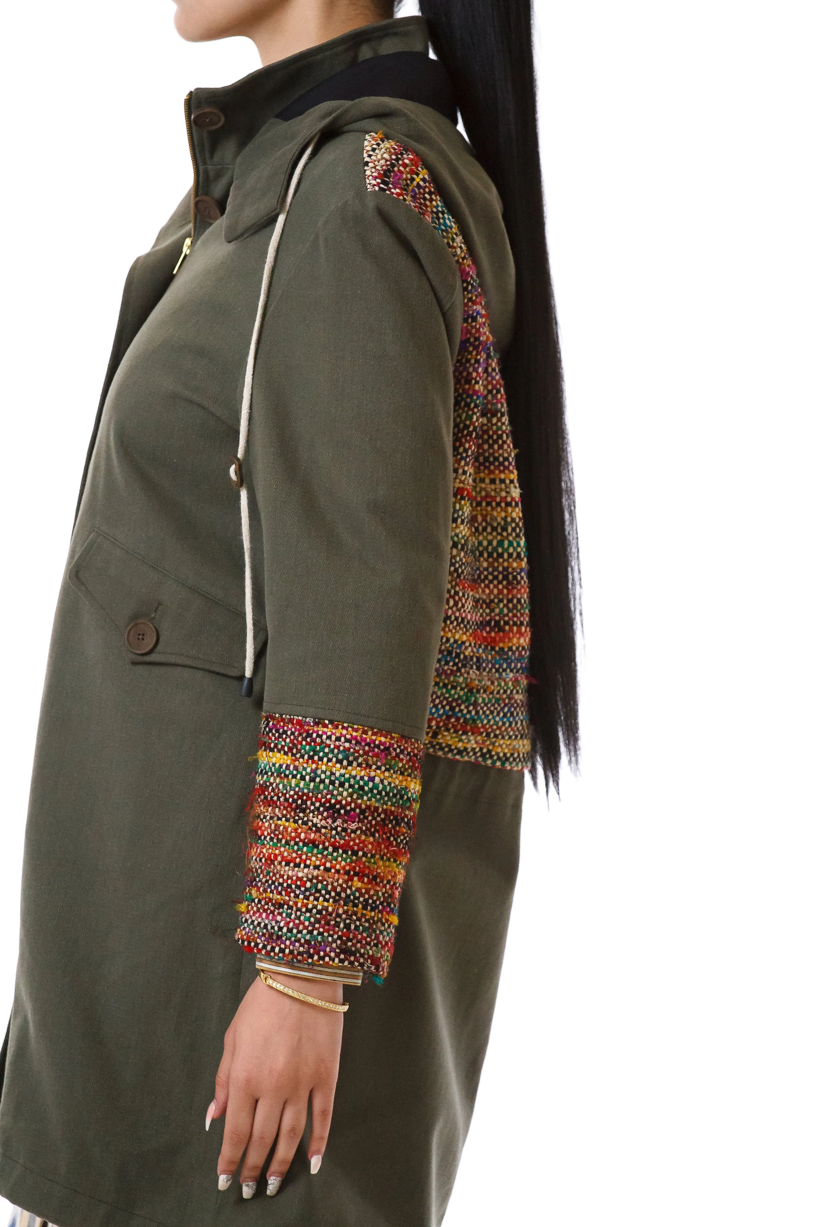 Womens Rainbow Accented Parka