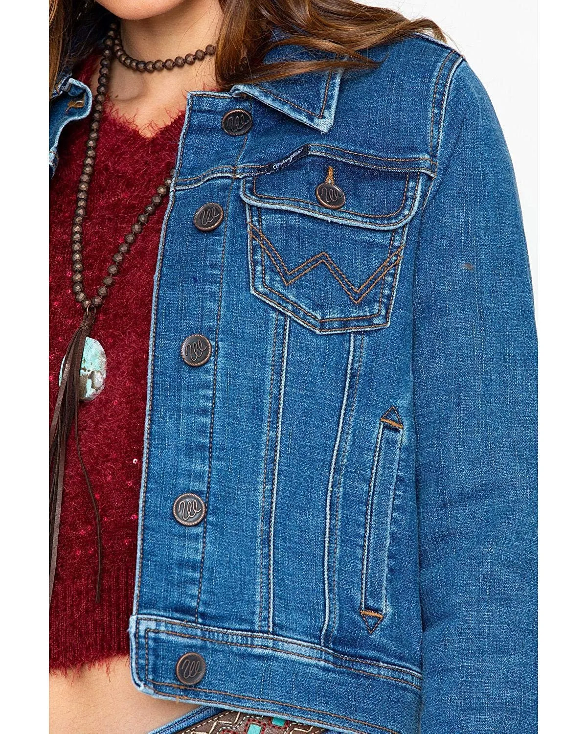 Wrangler Women's Western Denim Fashion Jacket